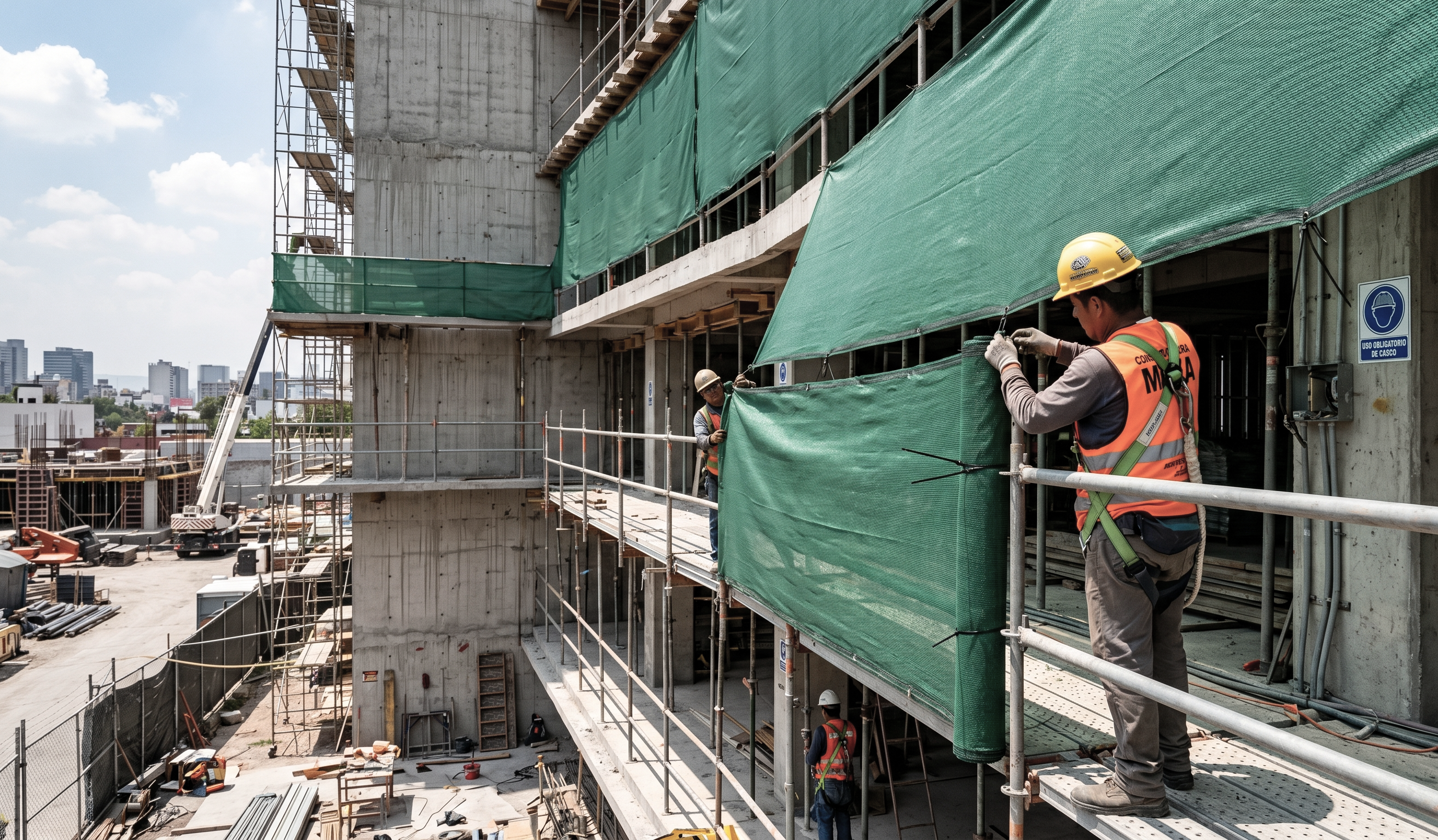 Malla Raschel 35% Construcción Edificio